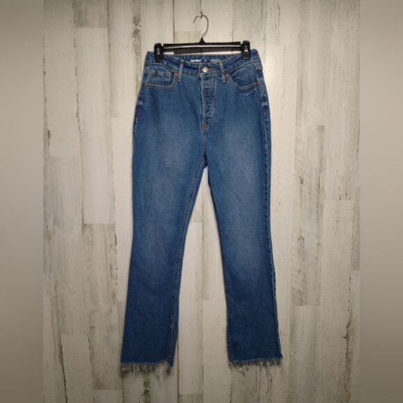 Old Navy Extra High-Rise Kicker Bootcut 4 Petite Raw Frayed Hem - Picture 1 of 10